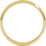 14K Yellow Gold 3 mm Lightweight Half Round Band Size 5