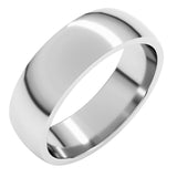 14K White Gold 6 mm Lightweight Comfort-Fit Half Round Band Size 13