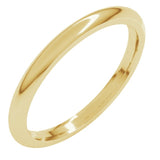 10K Yellow Gold 2 mm Comfort-Fit Half Round Band Size 8.5