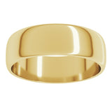 14K Yellow Gold 6 mm Lightweight Half Round Band Size 13