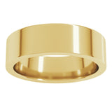 14K Yellow Gold 6 mm Comfort-Fit Flat Band Size 9