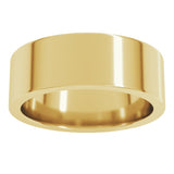 14K Yellow Gold 7 mm Comfort-Fit Flat Band Size 8.5