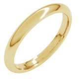 14K Yellow Gold 2.5 mm Comfort-Fit Half Round Band Size 9