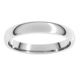 Platinum 3 mm Lightweight Comfort-Fit Half Round Band Size 7