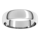 Platinum 5 mm Lightweight Half Round Band Size 5