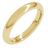 14K Yellow Gold 3 mm Comfort-Fit Half Round Band Size 10