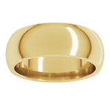 14K Yellow Gold 7 mm Comfort-Fit Half Round Band Size 9