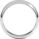Platinum 6 mm Half Round Band Size 9