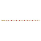 14K Yellow Gold-Filled 1.6 mm Red Enamel Bead Paperclip-Style 7" Chain