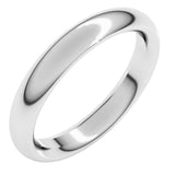 14K White Gold 3.5 mm Comfort-Fit Half Round Band Size 10