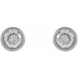 14K White Gold 1/2 CTW Lab-Grown Diamond Micro Bezel-Set Earrings