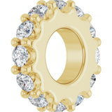 14K Yellow Gold Natural White Sapphire Spacer Charm/Pendant