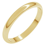 14K Yellow Gold 2.5 mm Half Round Band Size 8.5