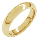 14K Yellow Gold 4 mm Comfort-Fit Half Round Band Size 4.5