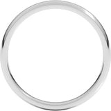 Platinum 3 mm Lightweight Comfort-Fit Half Round Band Size 5.5