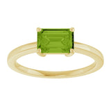 14K Yellow Gold Natural Peridot Solitaire Ring