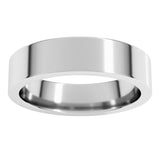 14K White Gold 5 mm Comfort-Fit Flat Band Size 7
