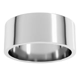14K X1 White Gold 8 mm Flat Band Size 6.5