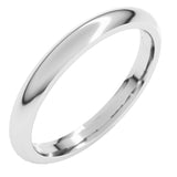 Platinum 2.5 mm Comfort-Fit Half Round Band Size 8