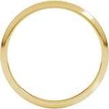 18K Yellow Gold 2 mm Half Round Band Size 5