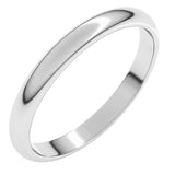 18K White Gold 2.5 mm Half Round Band Size 5.5