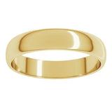10K Yellow Gold 4 mm Lightweight Half Round Band Size 6