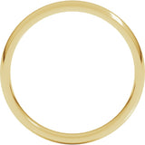 14K Yellow Gold 3 mm Lightweight Comfort-Fit Half Round Band Size 7
