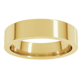 14K Yellow Gold 5 mm Comfort-Fit Flat Band Size 6.5