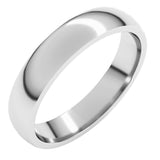 14K White Gold 4 mm Lightweight Comfort-Fit Half Round Band Size 10