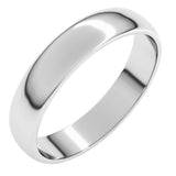 14K White Gold 4 mm Lightweight Half Round Band Size 6.5