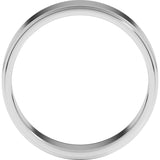14K White Gold 6 mm Stepped-Edge Flat Band Size 7.5