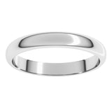 14K White Gold 3 mm Half Round Band Size 4.5