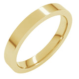14K Yellow Gold 3 mm Comfort-Fit Flat Band Size 11