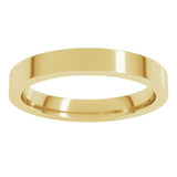 14K Yellow Gold 3 mm Comfort-Fit Flat Band Size 11