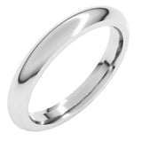 Sterling Silver 3 mm Comfort-Fit Half Round Band Size 7.5