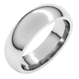 Sterling Silver 6 mm Comfort-Fit Half Round Band Size 7.5