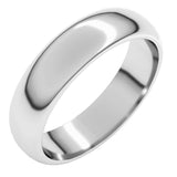 Sterling Silver 5 mm Half Round Band Size 10.5