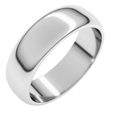 Sterling Silver 6 mm Half Round Band Size 12
