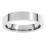 10K White Gold 4 mm Comfort-Fit Flat Band Size 7.5