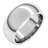 Sterling Silver 8 mm Comfort-Fit Half Round Band Size 10
