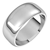 Sterling Silver 8 mm Half Round Band Size 4