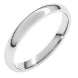 Platinum 2.5 mm Lightweight Comfort-Fit Half Round Band Size 5.5