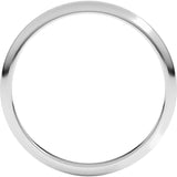 14K White Gold 2 mm Half Round Band Size 6.5