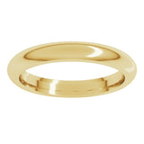 14K Yellow Gold 3 mm Comfort-Fit Half Round Band Size 5