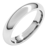 14K White Gold 4 mm Comfort-Fit Half Round Band Size 10.5