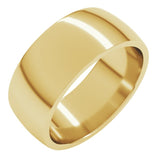 14K Yellow Gold 8 mm Lightweight Comfort-Fit Half Round Band Size 5.5