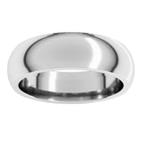 14K White Gold 6 mm Comfort-Fit Half Round Band Size 4.5