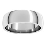 10K White Gold 6 mm Lightweight Comfort-Fit Half Round Band Size 7.5