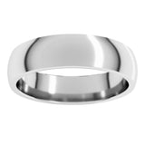 10K White Gold 5 mm Lightweight Comfort-Fit Half Round Band Size 7.5