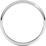 14K White Gold 3 mm Lightweight Half Round Band Size 5